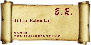 Billa Roberta névjegykártya